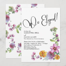 Invitación Nos Fugamos Aquarela Flores Silvestres Recepción