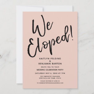 Invitación ¡Nos Fugamos! Celebración Casual de Boda con Rosa 