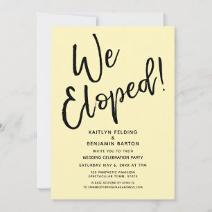 Invitación ¡Nos Fugamos! Celebración Casual Post Boda Amarill
