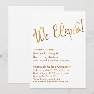 Invitación ¡Nos Fugamos! Celebración de Boda Posteriores en D