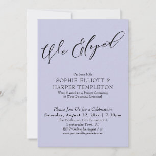 Invitación Nos Fugamos, Elegante Celebración Lavanda Simple