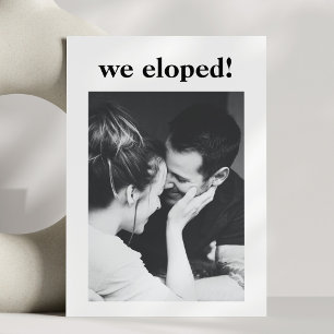 Invitación Nos Fugamos Fiesta de Celebración de Foto en Blanc