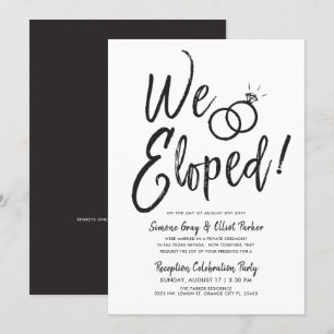 Invitación Nos Fugamos   Fiesta Mínima Después de la Boda