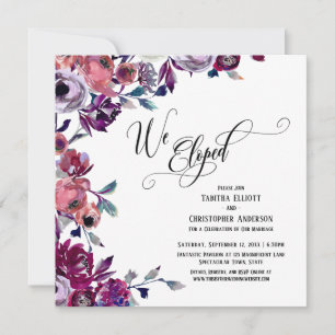 Invitación Nos Fugamos Fuente Floreciente Negrita Flores