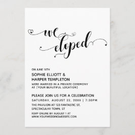 Invitación Nos Fugamos Recepción de Escritura en Blanco y Neg