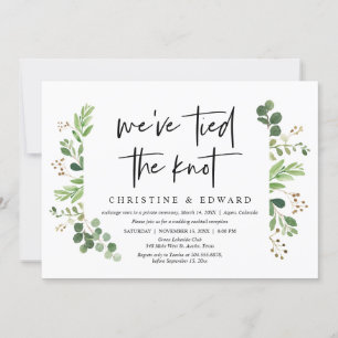 Invitación Nos hemos casado, celebración de elopement de boda
