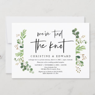 Invitación Nos hemos casado, celebración de elopement de boda
