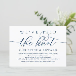 Invitación Nos hemos casado, Elopement de boda, Azul marino