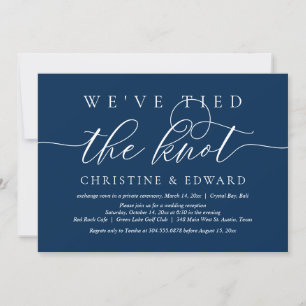 Invitación Nos hemos casado, Elopement de boda, Inv Navy