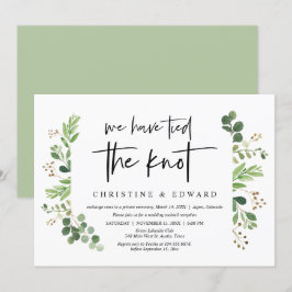 Invitación Nos hemos casado, Fiesta de Elopement de Boda