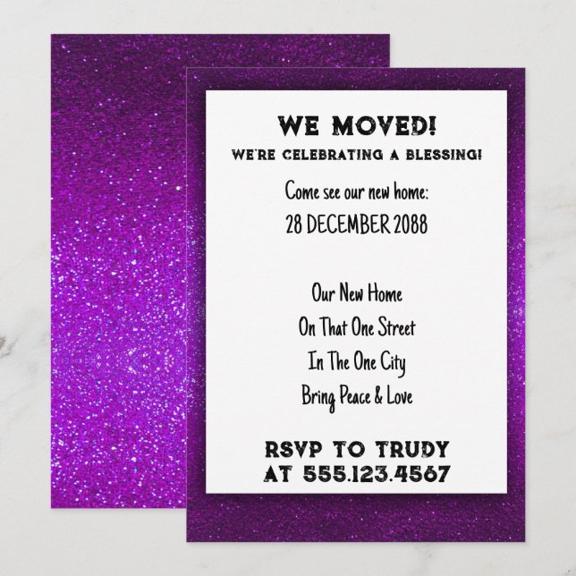 Invitación Nos hemos mudado a casa bendiciendo al nuevo Fiest (Anverso / Reverso)