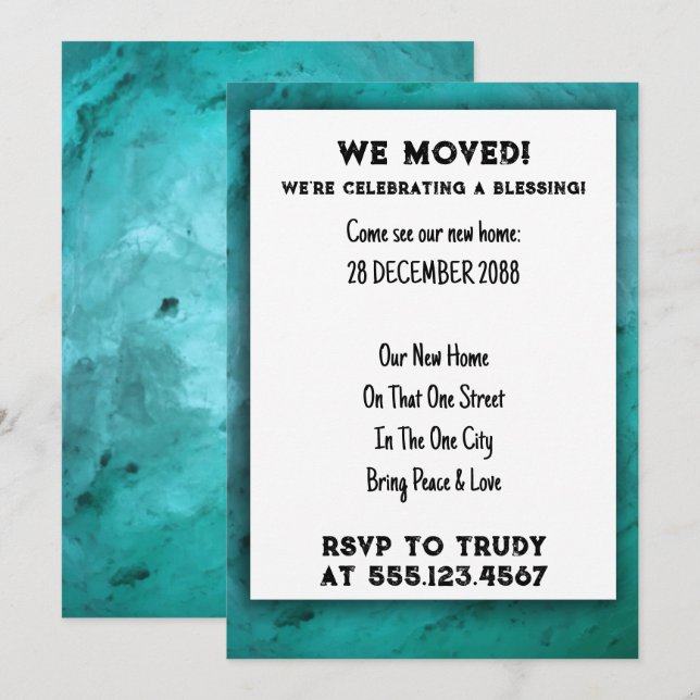 Invitación Nos hemos mudado a casa bendiciendo al nuevo Fiest (Anverso / Reverso)