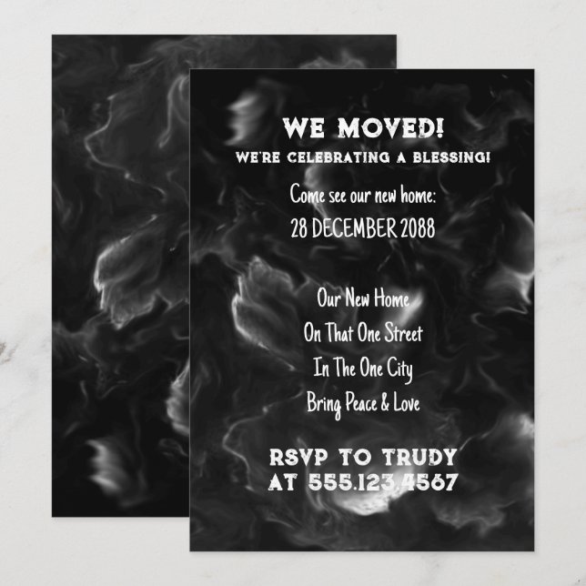 Invitación Nos hemos mudado a casa bendiciendo al nuevo Fiest (Anverso / Reverso)
