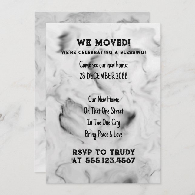 Invitación Nos hemos mudado a casa bendiciendo al nuevo Fiest (Anverso / Reverso)