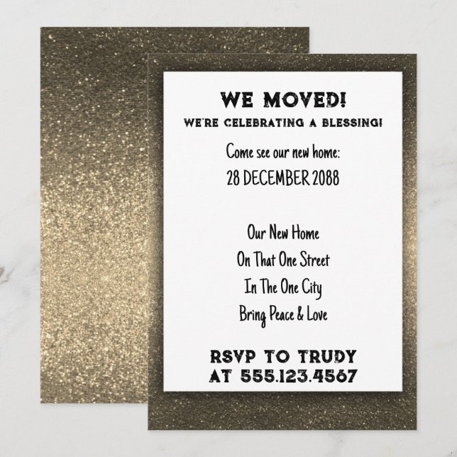 Invitación Nos hemos mudado a casa bendiciendo al nuevo Fiest (Anverso / Reverso)