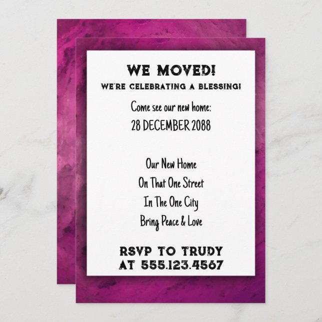 Invitación Nos hemos mudado a casa bendiciendo al nuevo Fiest (Anverso / Reverso)