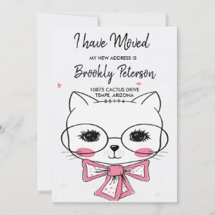 Invitación Nos hemos mudado   lindo Bonito Kitty