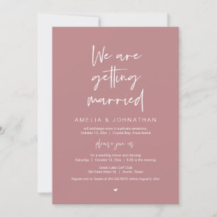 Invitación Nos vamos a casar, bailando la cena de Elopement
