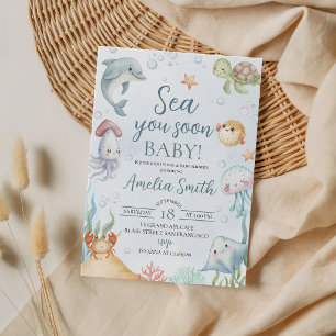 Invitación Nos vemos pronto bajo el mar, baby shower