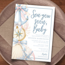 Nos vemos pronto, bebé. Baby Shower Costero Preppy