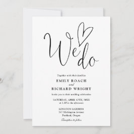 Invitación Nosotros Amamos La Escritura Corazón Boda En Blanc