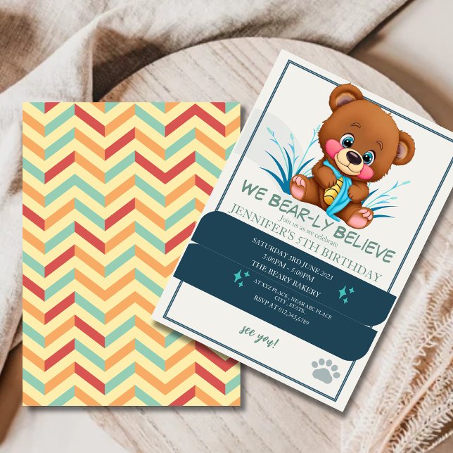 Invitación Nosotros creemos temprano - Teddy Bear quinto cump (Subido por el creador)