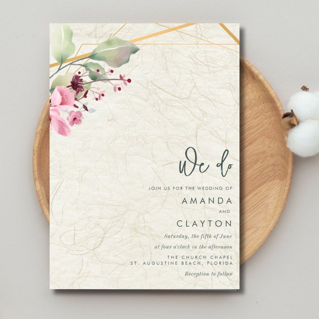 Invitación Nosotros hacemos Boda (We Do Elegant Floral Botanical Wedding Invitation)