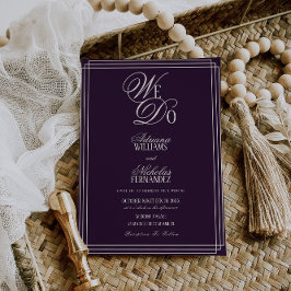Invitación Nosotros hacemos boda de dinero antiguo ciruela
