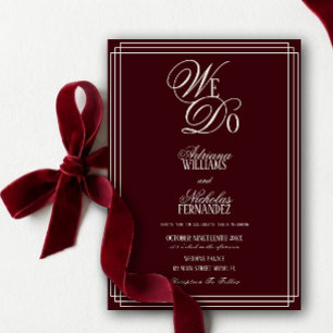 Invitación Nosotros hacemos boda de dinero antiguo de Borgoña