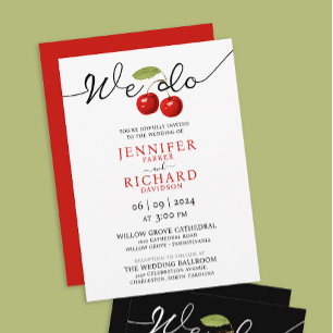 Invitación Nosotros hacemos Bodas de Frutas de Cerezas Blanca