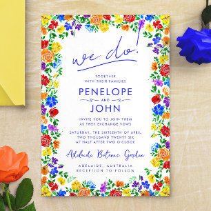 Invitación Nosotros hacemos bodas modernas boho florales de a
