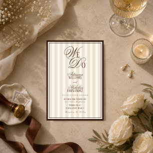 Invitación Nosotros hacemos elegante espresso a rayas boda