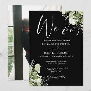 Invitación Nosotros hacemos fotografía de boda en blanco y ne