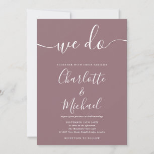 Invitación Nosotros hacemos Mauve Signature Script Boda
