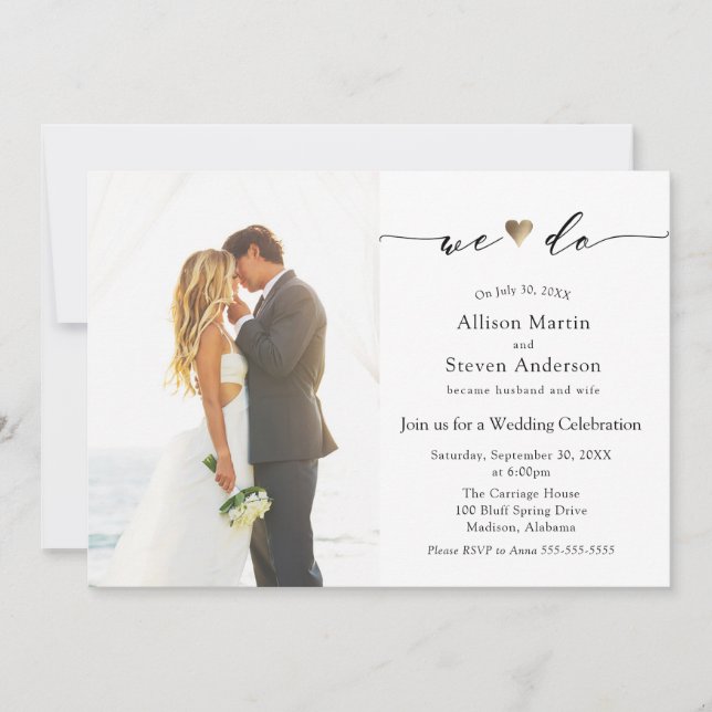 Invitación Nosotros hacemos recepción de boda (Anverso)