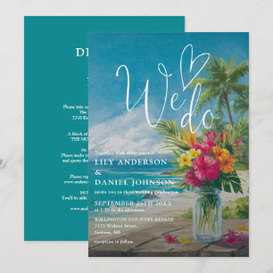 Invitación Nosotros hacemos Tropical Playa Floral Todo En Uno