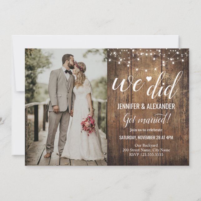 Invitación Nosotros Hicimos Recepción de Boda (Anverso)