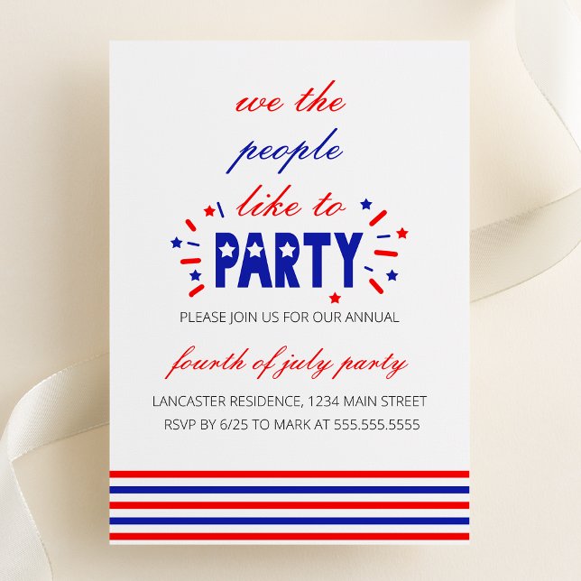 Invitación Nosotros la Gente Nos Gusta la Fiesta (We The People Like To Party | 4th of July Party Invitation - Patriotic Party Invitation)