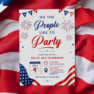 Invitación Nosotros La Gente Nos Gusta La Fiesta 4 De Julio