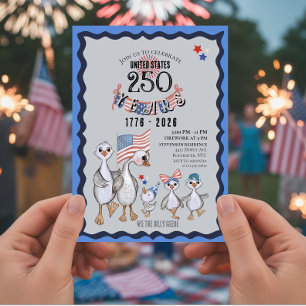 Invitación Nosotros Los Gansos Tontos Celebración Divertida 2