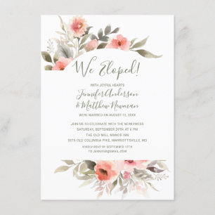 Invitación Nosotros Nos Fugamos Acuarela Boda Rosa Rosada Rec