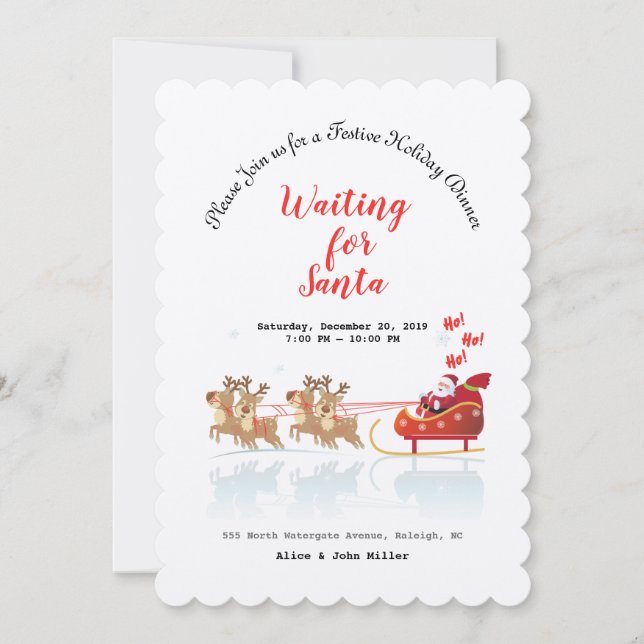 Invitación ¡Nosotros para Santa que espera Ho! ¡Ho! ¡Ho! (Anverso)