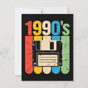 Invitación nostalgia por la computadora de disco flexible ret
