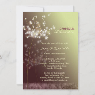 Invitación Nostálgica cena de Boda Dandelions