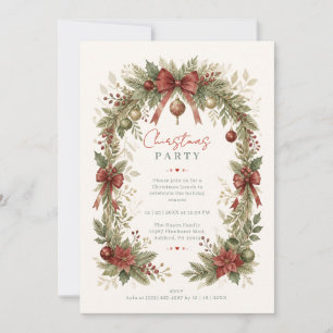 Invitación Nostálgica Fiesta de Jardín de Navidad con Arco TM
