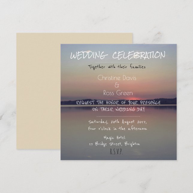 Invitación nostálgica personalizada del boda del (Anverso / Reverso)