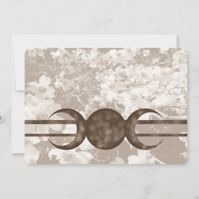 Invitación Nostálgico Dogwood Triple Moon Handfasting Graves (Reverso)