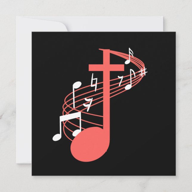 Invitación Nota Cross Clef Church Choir Choral Music Chorus G (Anverso)