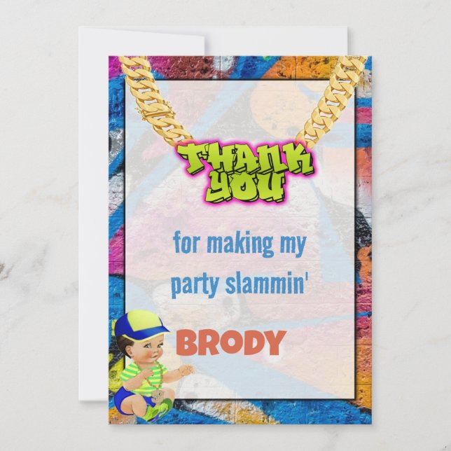 Invitación Nota de agradecimiento al príncipe bebé (Anverso)