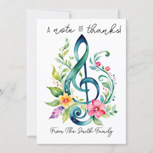 Invitación nota de agradecimiento al profesor de música regal